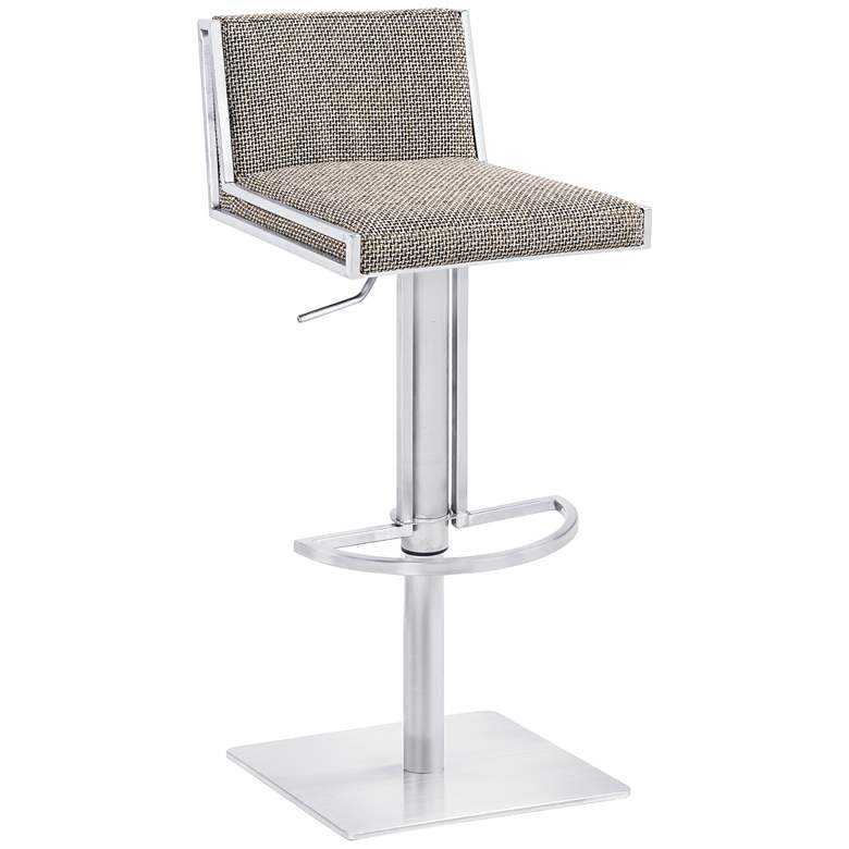 Image 1 Exeter 31 3/4 inch Fabric and Steel Adjustable Swivel Barstool