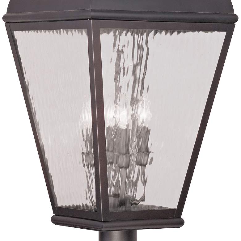 Image 2 Exeter 37 1/2" High Bronze and Water Glass Lantern Outdoor Post Light more views