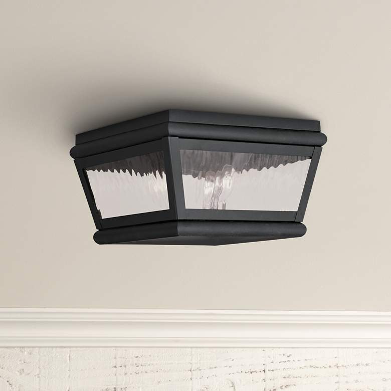 Image 1 Exeter 8" Wide Charcoal Outdoor Ceiling Light