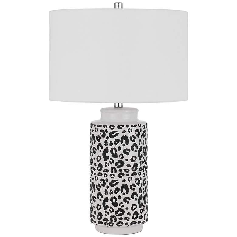 Image 2 Exeter White Cheetah Ceramic Table Lamp