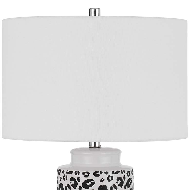 Image 4 Exeter White Cheetah Ceramic Table Lamp more views