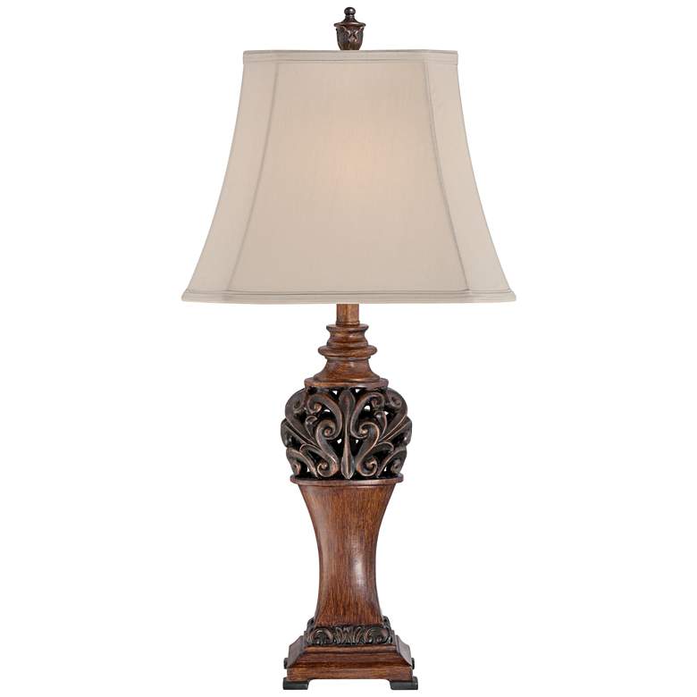 Image 7 Exeter Wood-Tone Table Lamps Set of 2 with Smart Sockets more views