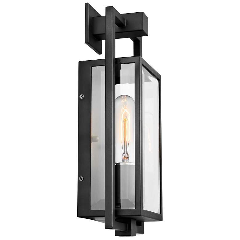 Image 3 Exhibit 14" High Matte Black Outdoor Lantern Wall Light more views