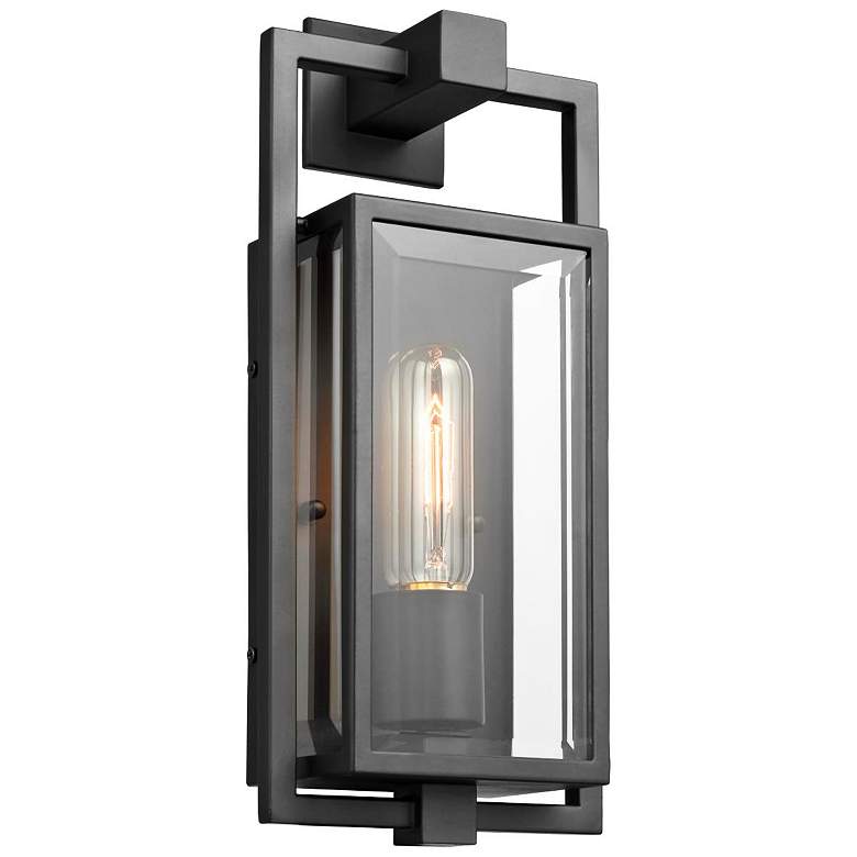 Image 4 Exhibit 14" High Matte Black Outdoor Lantern Wall Light more views