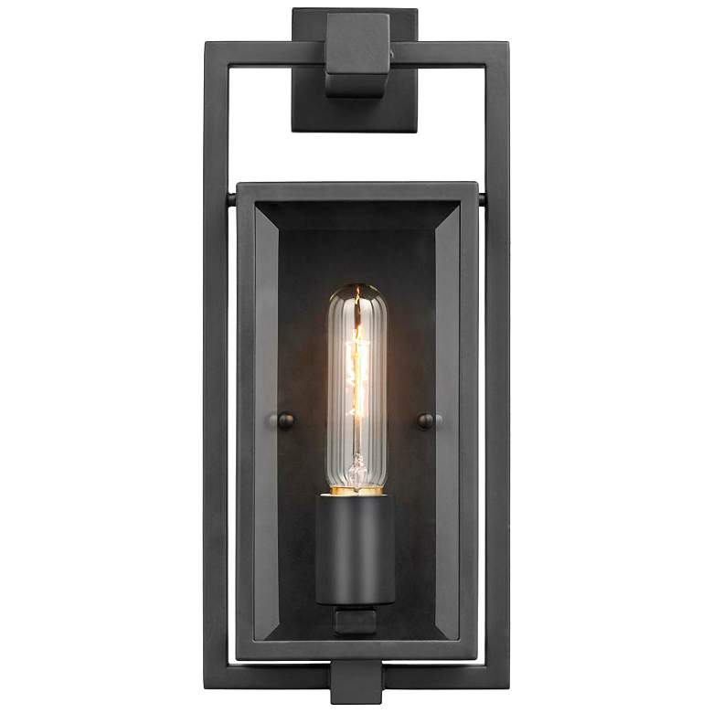 Image 5 Exhibit 14" High Matte Black Outdoor Lantern Wall Light more views