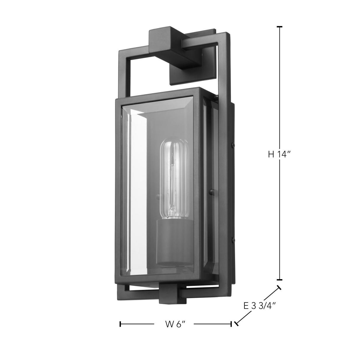 Image 7 Exhibit 14" High Matte Black Outdoor Lantern Wall Light more views