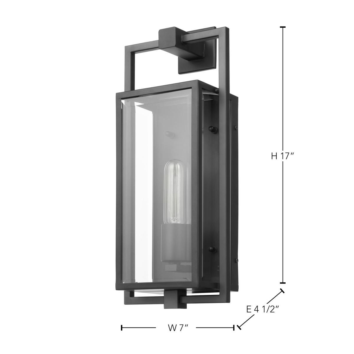 Exhibit 17" High Matte Black Outdoor Wall Light in scene
