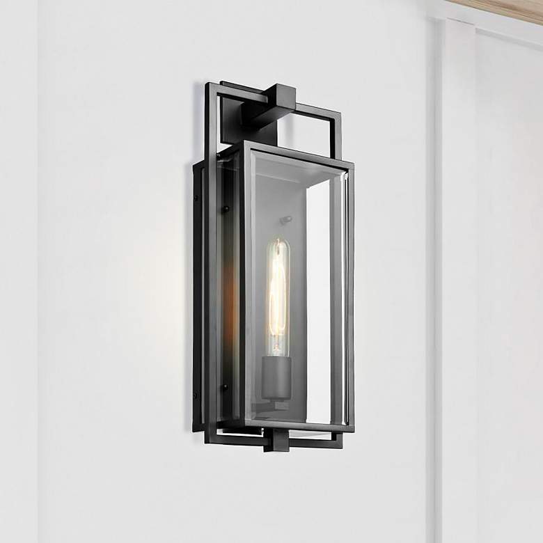 Image 2 Exhibit 20" High Matte Black Outdoor Wall Light