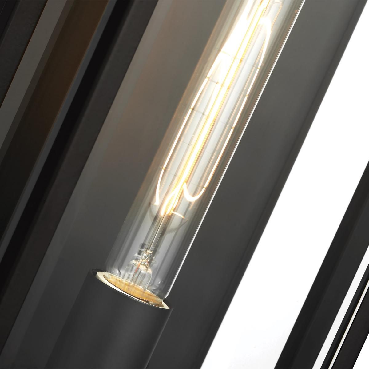 Exhibit 20" High Matte Black Outdoor Wall Light in scene