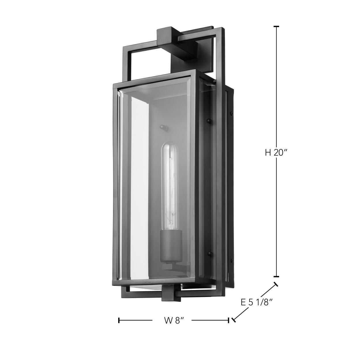 Exhibit 20" High Matte Black Outdoor Wall Light in scene