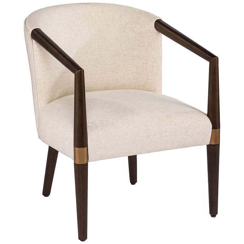 Image 2 Exmont Creamy White Linen Accent Chair