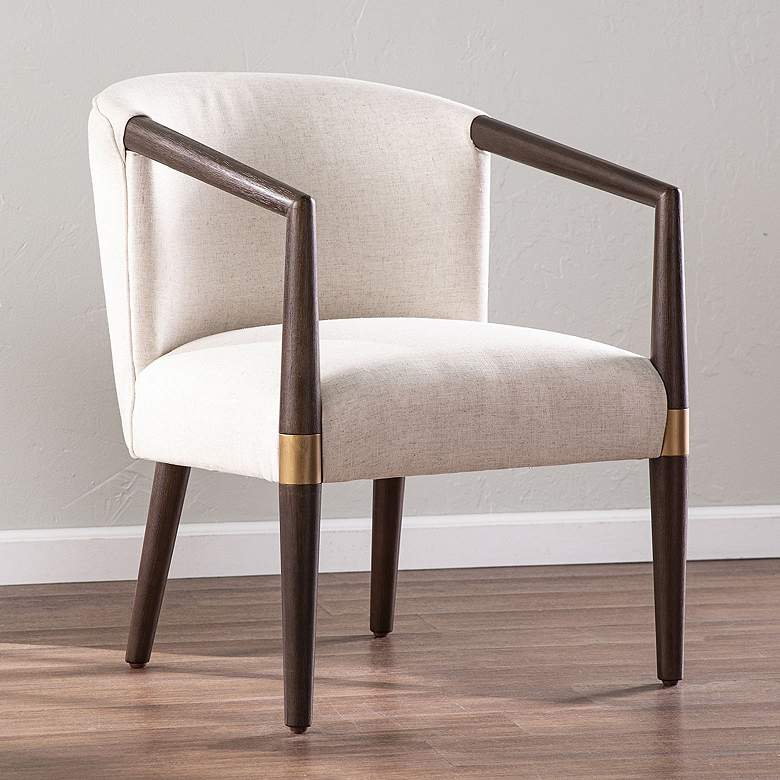 Image 1 Exmont Creamy White Linen Accent Chair