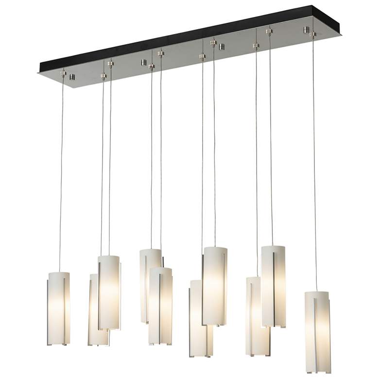 Image 1 Exos 10-Light Rectangular Pendant - Sterling - Opal Glass - Standard Height
