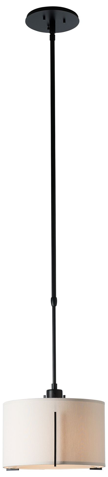 Exos 11.5" Wide Black Pendant w/ Flax Shade