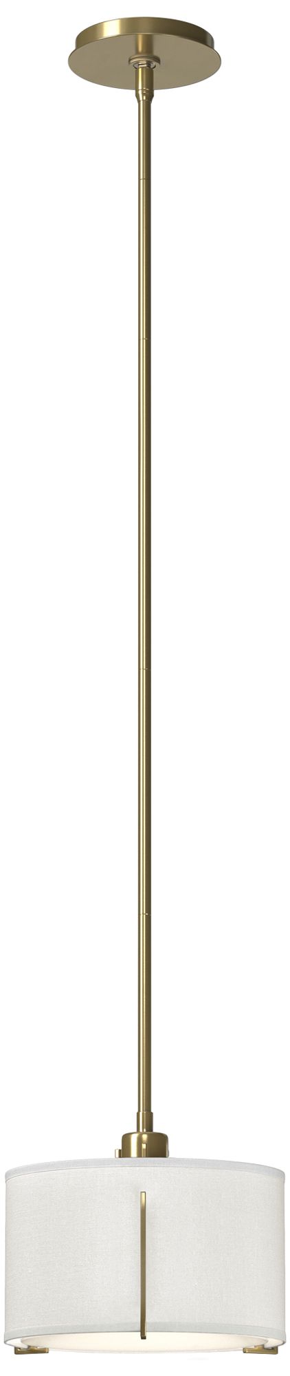 Exos 11.5" Wide Modern Brass Pendant w/ Natural Anna Shade - Made to O