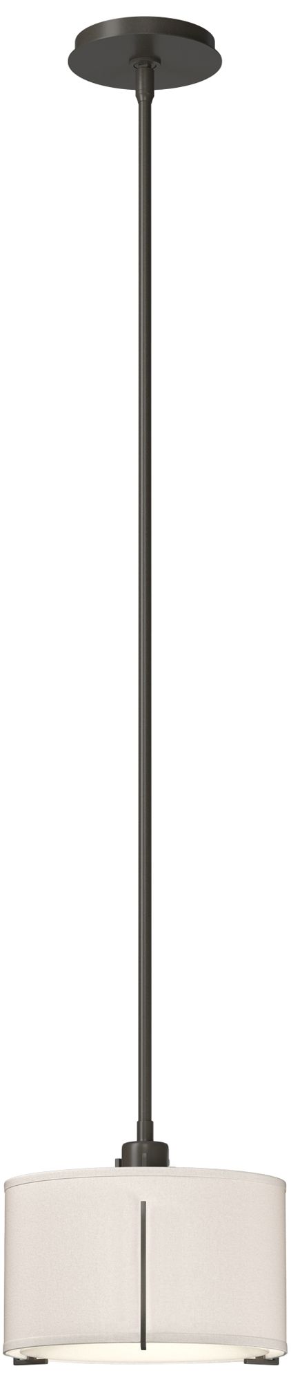 Exos 11.5" Wide Dark Smoke Pendant w/ Flax Shade - Made to Order