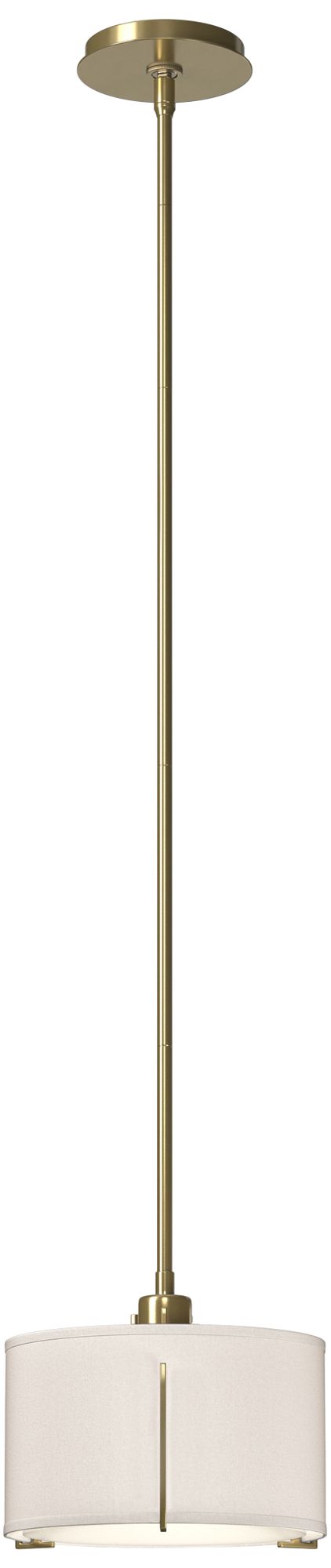 Exos 11.5" Wide Modern Brass Pendant w/ Flax Shade - Made to Order