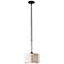 Exos 11.6" Wide Small Black Pendant With Single Flax Shade