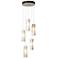 Exos 13.5" Wide 5-Light Modern Brass Glass Pendant With Opal Glass