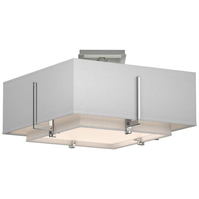Image 1 Exos 16.6"W Double Shade Square Sterling Semi-Flush w/ Anna & Anna