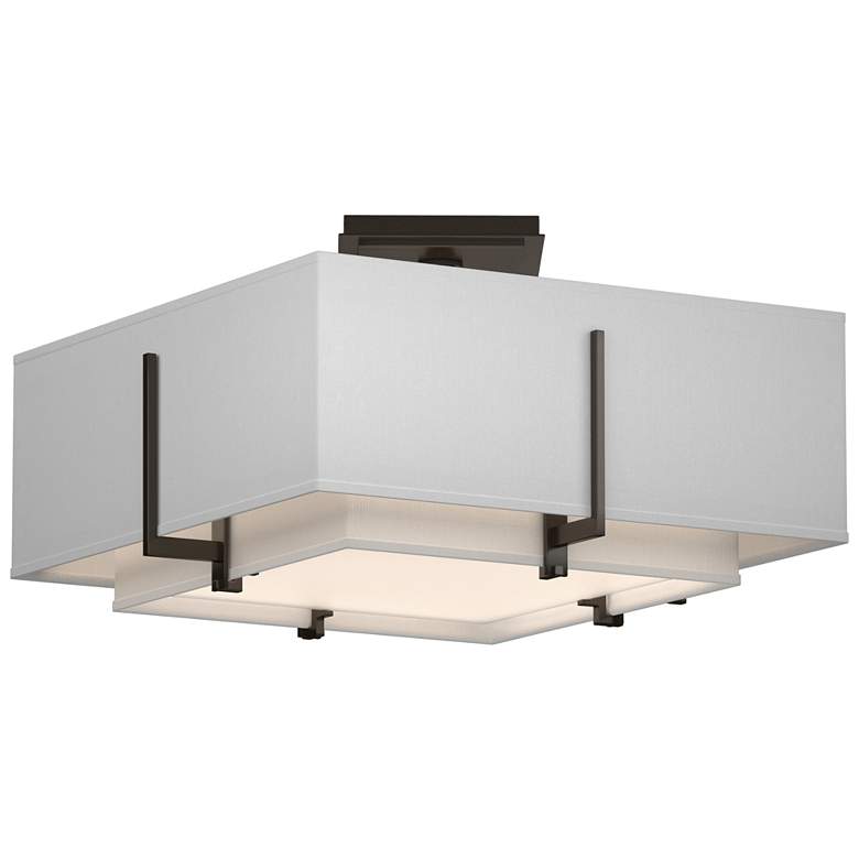 Image 1 Exos 16.6"W Double Square Oil Rubbed Bronze Semi-Flush w/ Anna & A