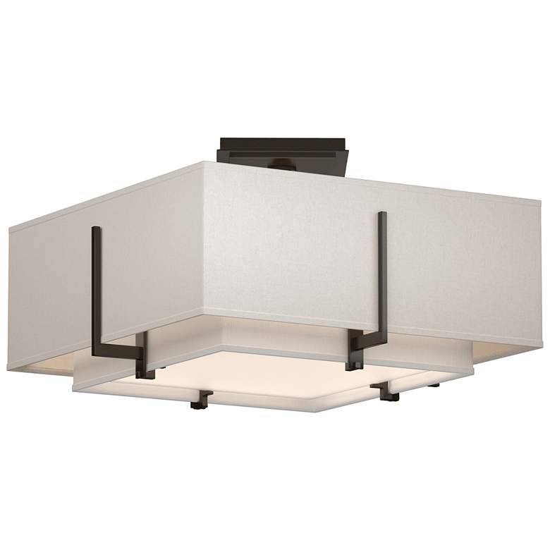 Image 1 Exos 16.6"W Double Square Oil Rubbed Bronze Semi-Flush w/ Anna & F