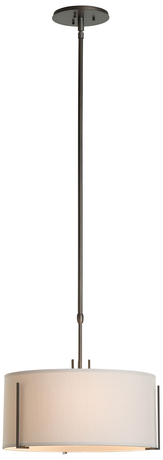Exos 16" Wide 3-Light Dark Smoke Pendant w/ Flax Shade