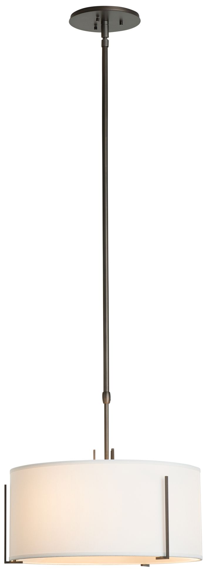 Exos 16" Wide 3-Light Dark Smoke Pendant w/ Natural Anna Shade
