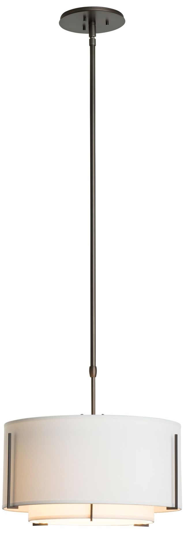 Exos 16"W Dark Smoke Pendant w/ Natural Anna Shade