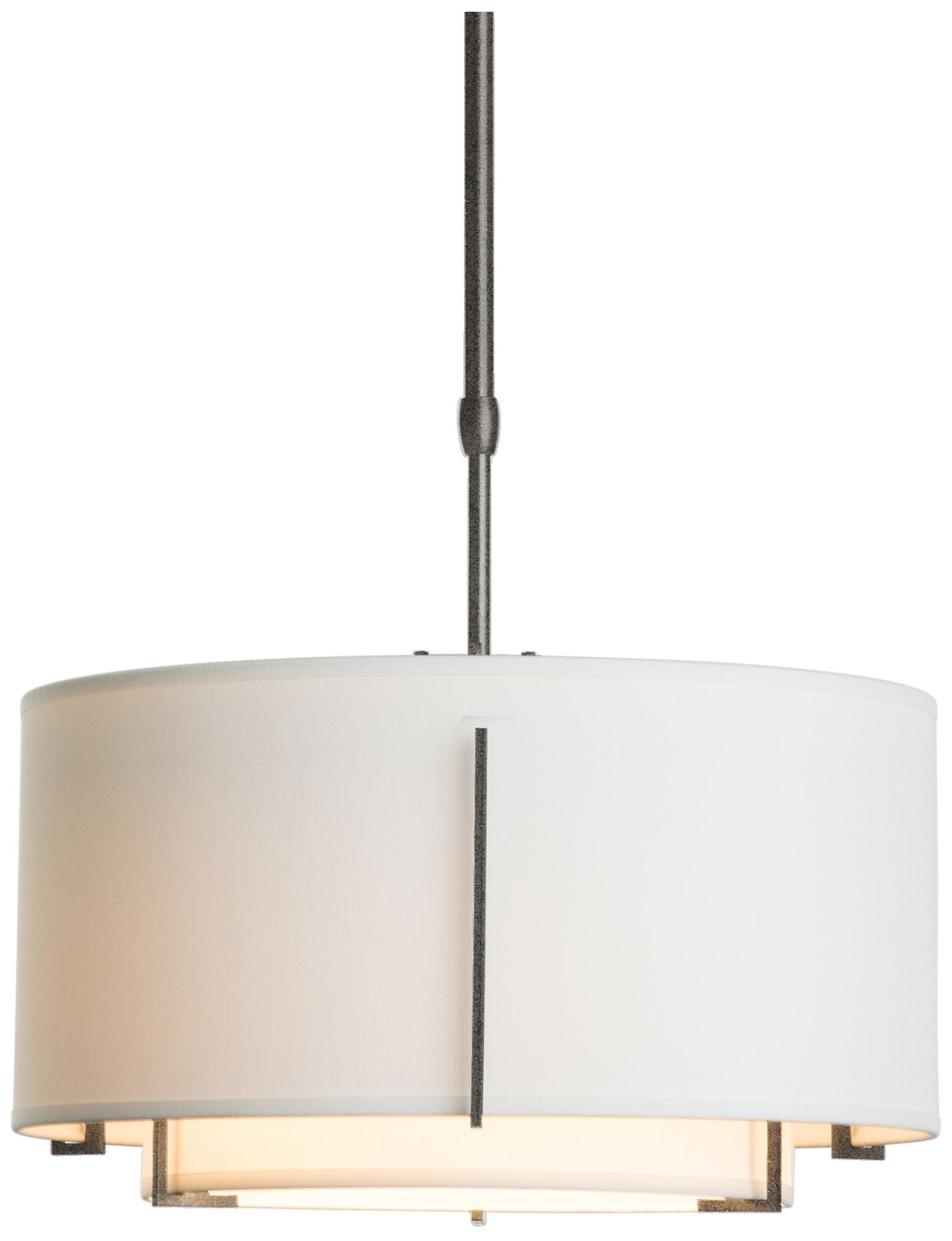 Exos 16"W Natural Iron Pendant w/ Natural Anna Shade