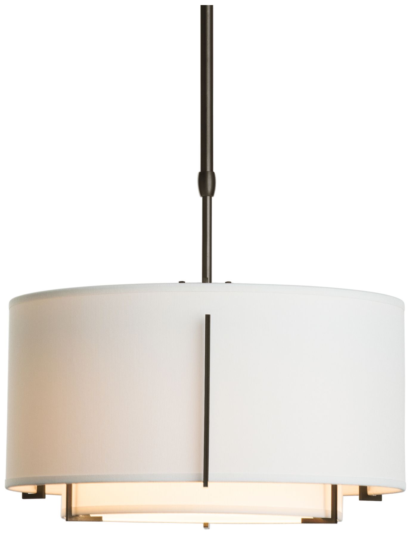 Exos 16"W Oil Rubbed Bronze Pendant w/ Natural Anna Shade