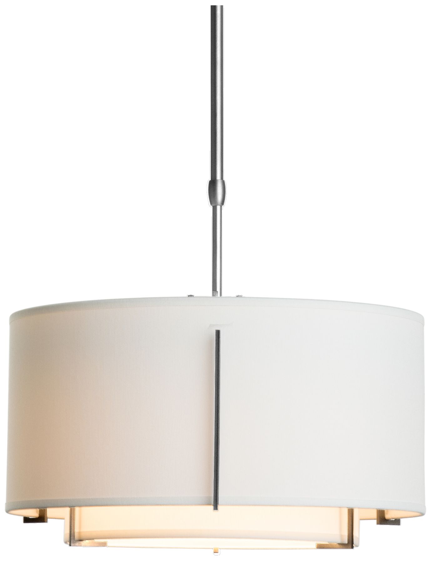 Exos 16"W Sterling Pendant w/ Natural Anna Shade