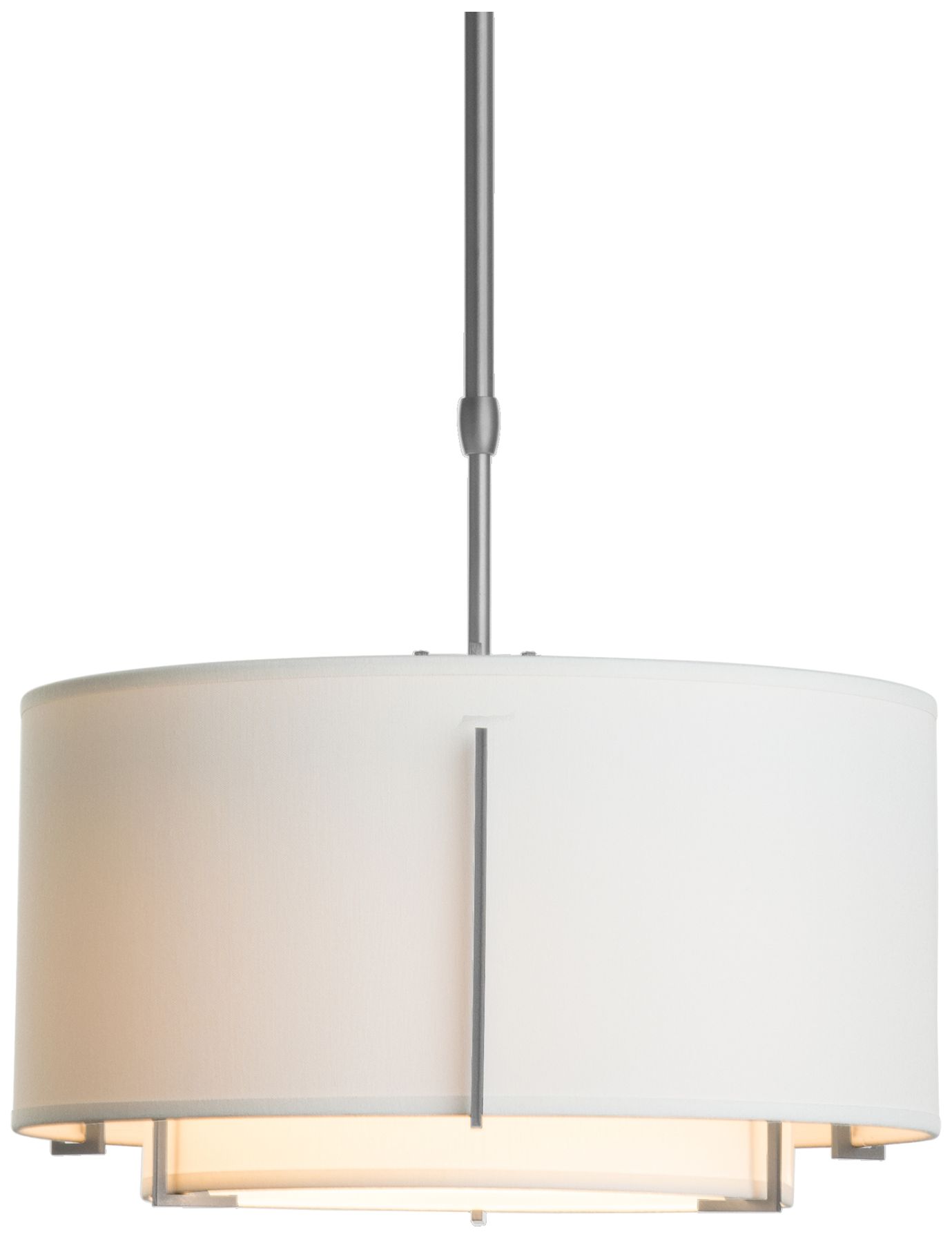 Exos 16"W Vintage Platinum Pendant w/ Natural Anna Shade