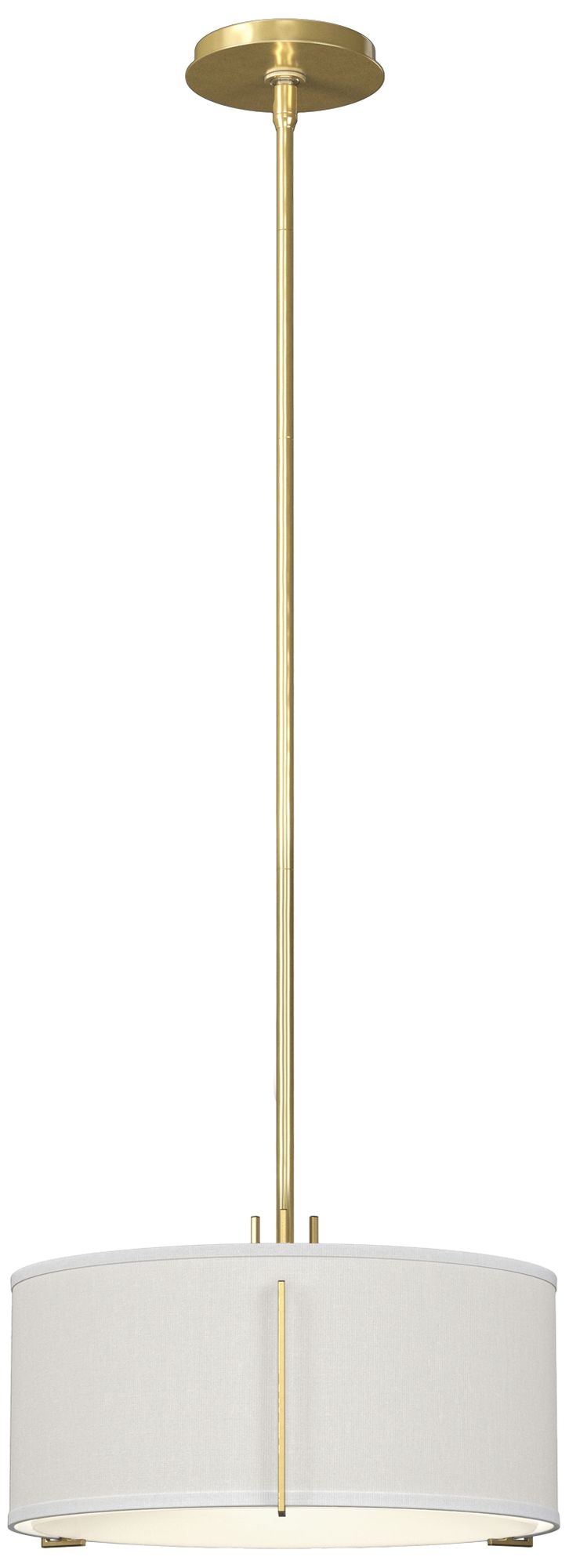 Exos 16"W 3-Light Modern Brass Pendant w/ Natural Anna Shade Made to Order