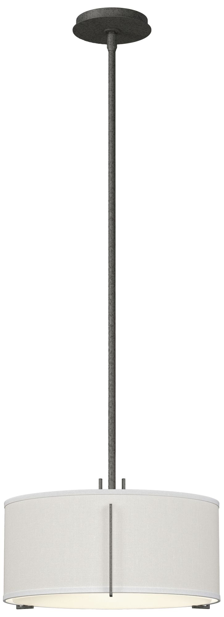 Exos 16"W 3-Light Natural Iron Pendant w/ Natural Anna Shade Made to Order