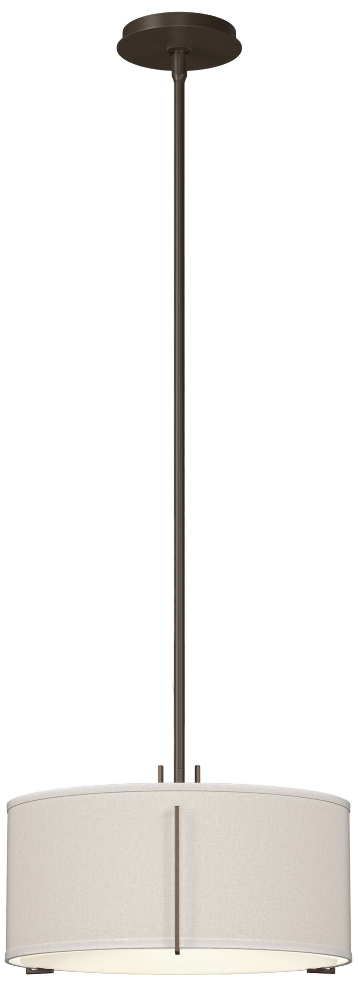 Exos 16" Wide 3-Light Bronze Pendant w/ Flax Shade - Made to Order
