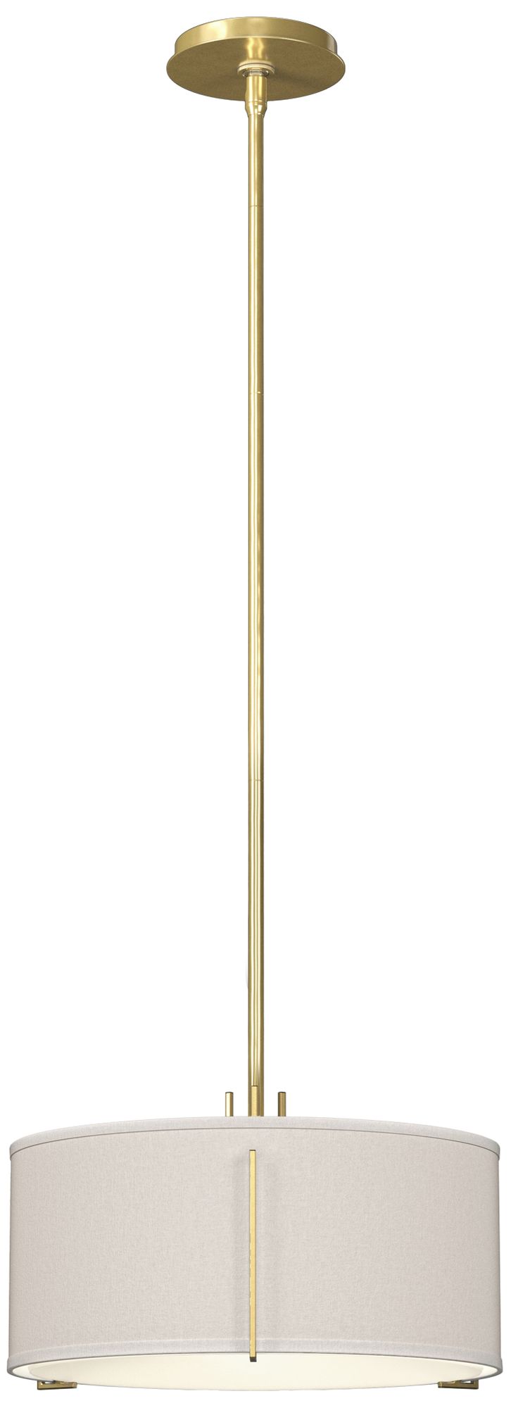 Exos 16" Wide 3-Light Modern Brass Pendant w/ Flax Shade - Made to Order
