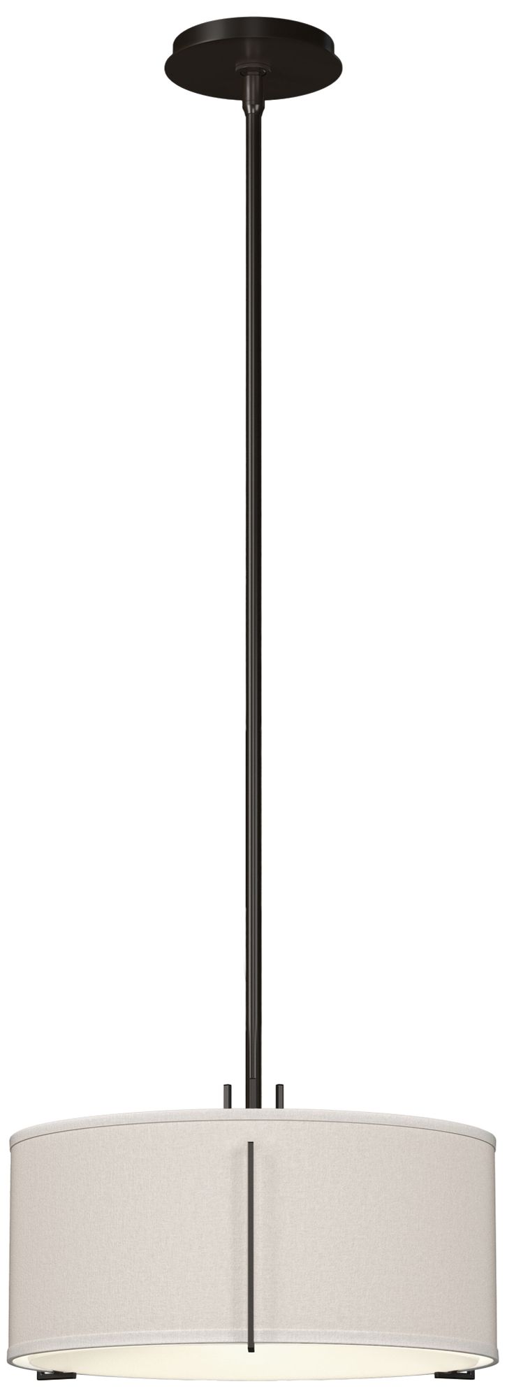 Exos 16" Wide 3-Light Oil Rubbed Bronze Pendant w/ Flax Shade Made to Order