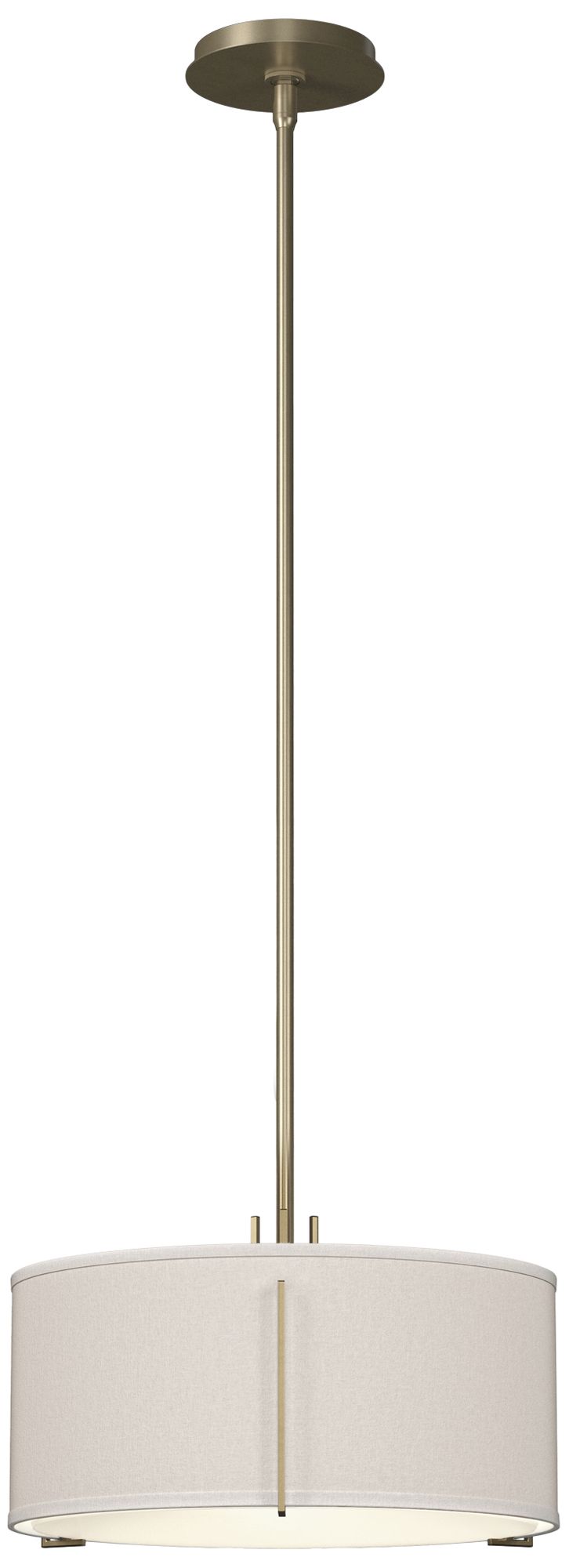 Exos 16" Wide 3-Light Soft Gold Pendant w/ Flax Shade - Made to Order