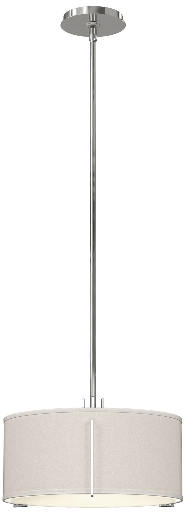 Exos 16" Wide 3-Light Sterling Pendant w/ Flax Shade - Made to Order