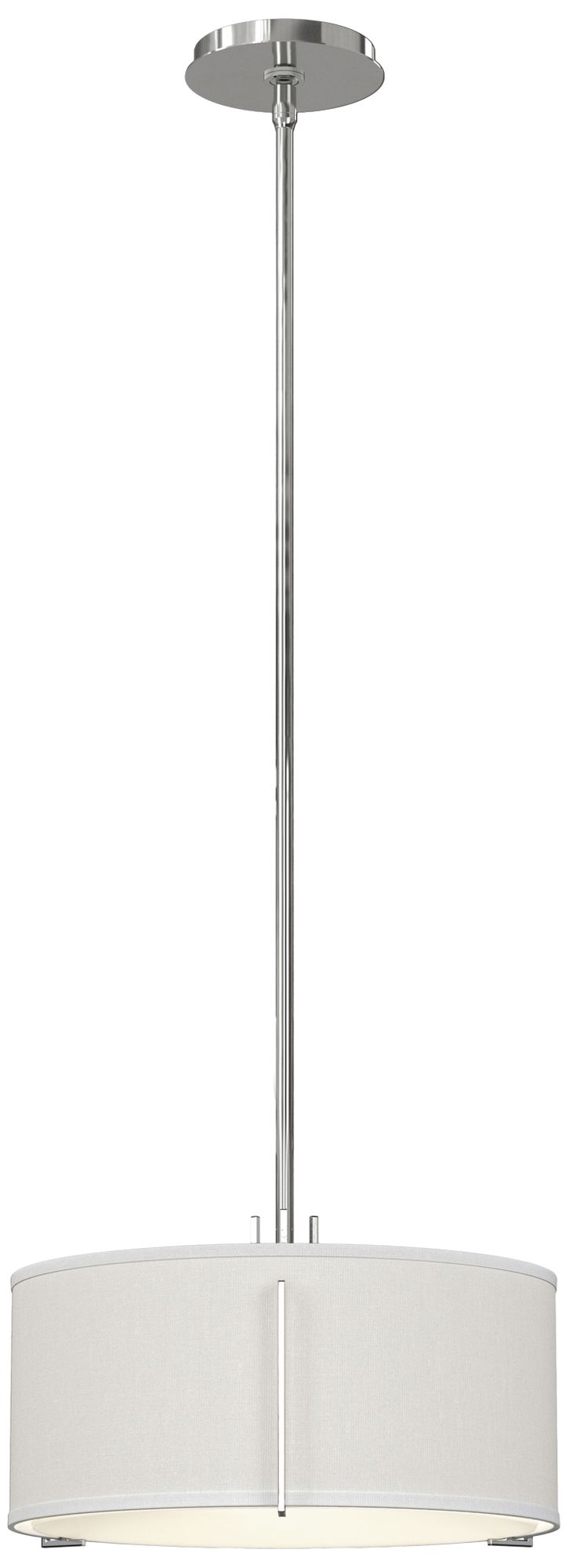 Exos 16" Wide 3-Light Sterling Pendant w/ Natural Anna Shade Made to Order
