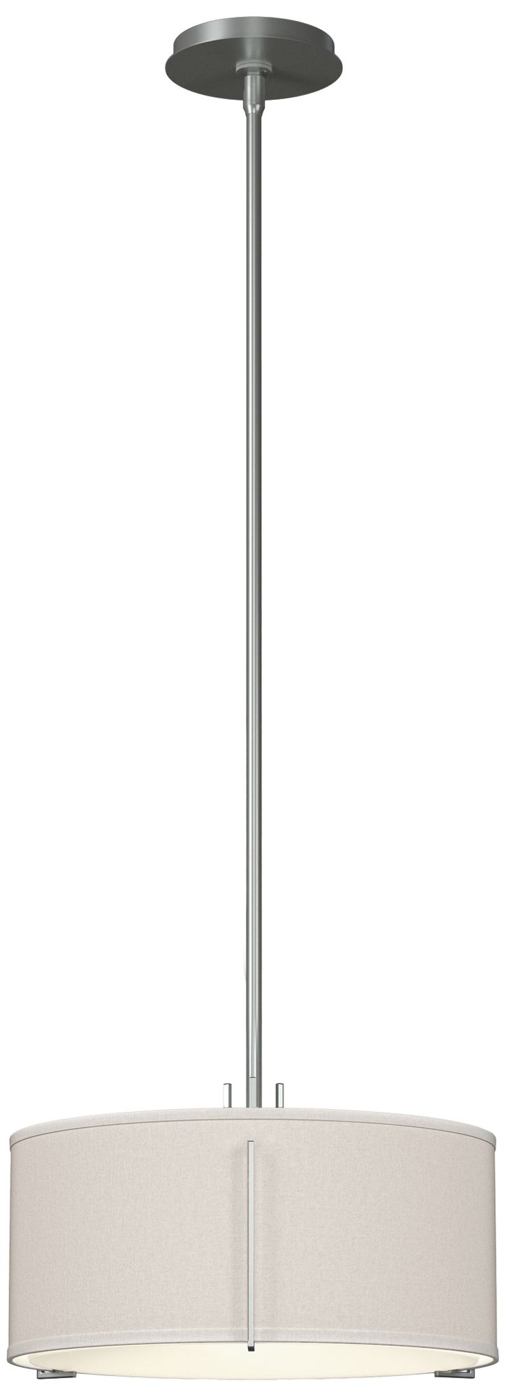Exos 16" Wide 3-Light Vintage Platinum Pendant w/ Flax Shade Made to Order