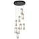 Exos 20.5" 9-Light Round Black Long Pendant with Opal Glass