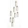 Exos 20.5"W 9-Light Round Modern Brass Long Pendant w/ Clear Glass Sha
