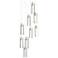 Exos 20.5"W 9-Light Round Sterling Long Pendant w/ Clear Glass Shade
