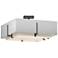 Exos 20.6"W Double Shade Square Iron Semi-Flush w/ Anna & Anna Sha