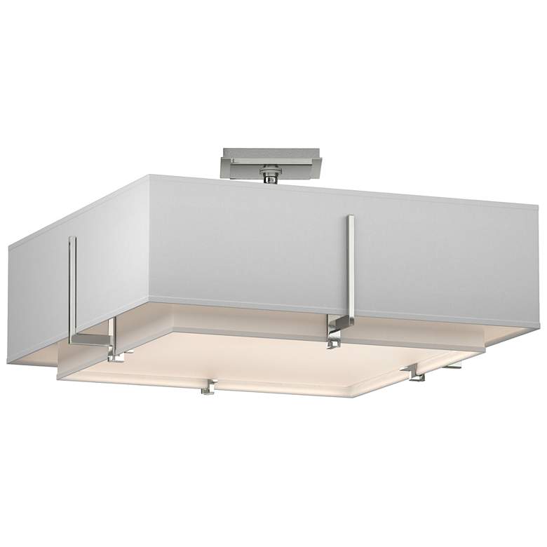 Image 1 Exos 20.6"W Double Shade Square Sterling Semi-Flush w/ Anna & Anna