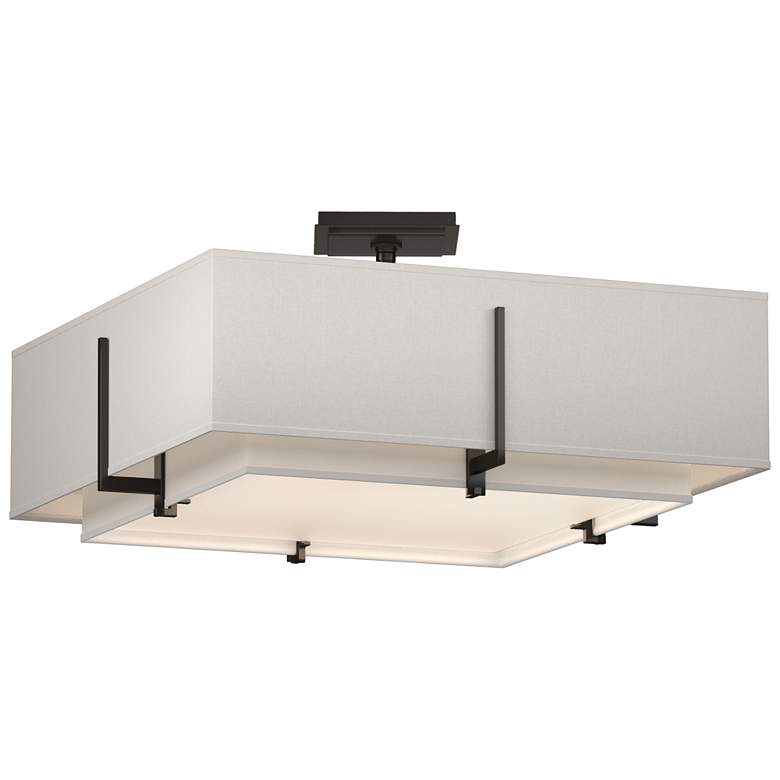Image 1 Exos 20.6"W Double Square Oil Rubbed Bronze Semi-Flush w/ Anna & F