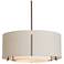 Exos 23" Wide Bronze Pendant With Double Natural Anna & Flax Shade