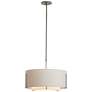 Exos 23" Wide Dark Smoke Pendant With Double Natural Anna &#38; Flax S